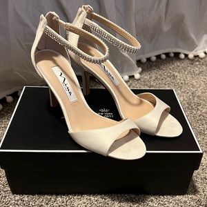 Nina Volanda Ivory Satin Heels